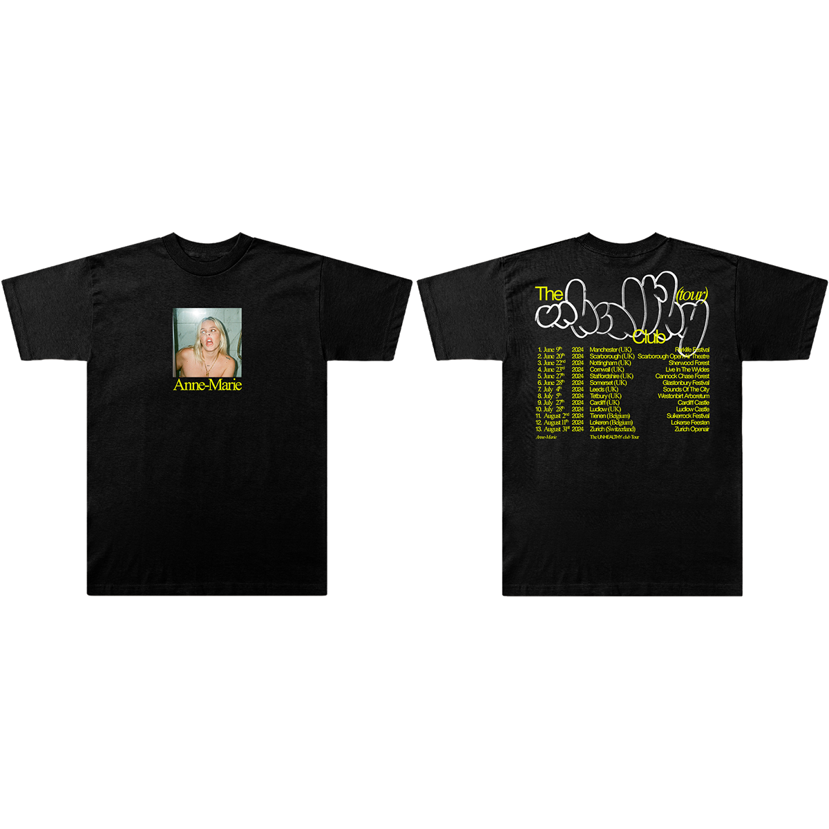 The Unhealthy Club UK 2024 Tour T-Shirt | Anne-Marie